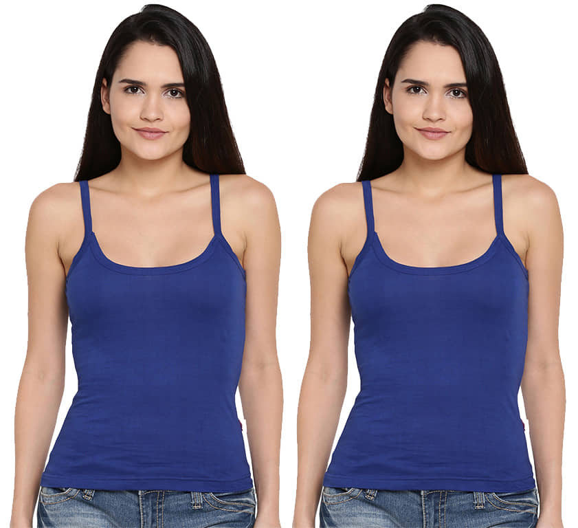 Dollar Missy Cotton Camisoles - Blue Pack of 2