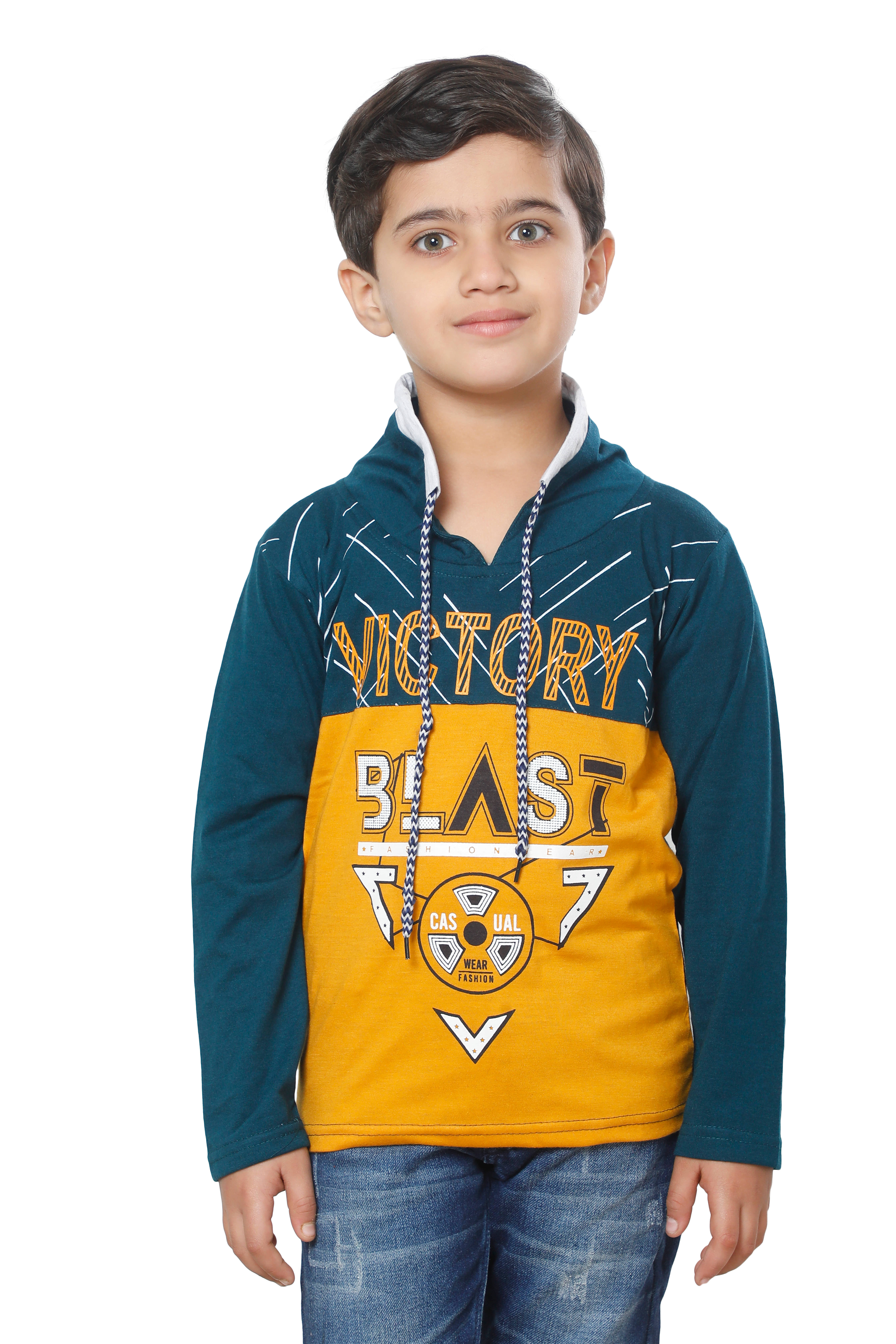     			Fourfolds Pack of 1 Boys Cotton Blend T-Shirt ( Navy Blue )