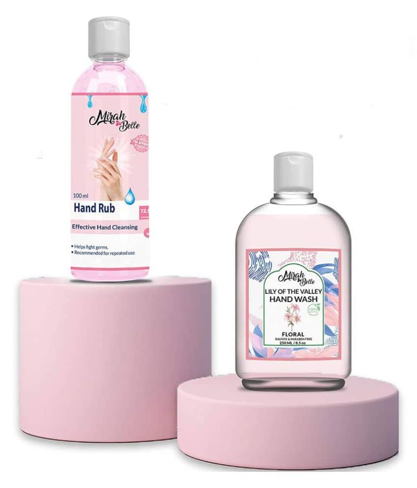 Mirah Belle Hand Sanitizer Gel (100ml) & Lilly Hand Wash (250ml) Combo Sanitizers 350 mL Pack of 1