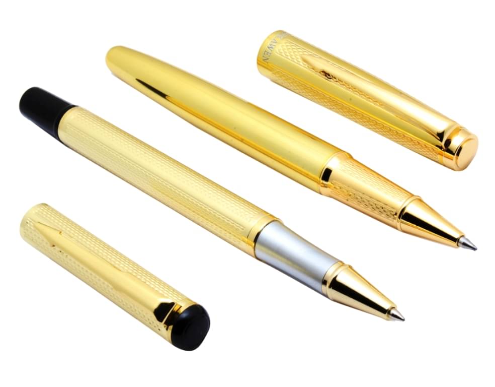     			Srpc Set Of 2 - Millennium Shine Gold & Venus 18 CT Gold Plated Roller ball Pens Set