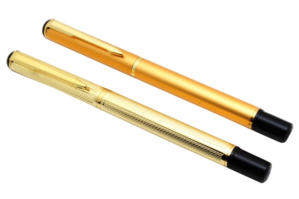     			Srpc Set Of 2 - Millennium Shine Gold & Satin Gold Roller ball Pen With Arrow Clip