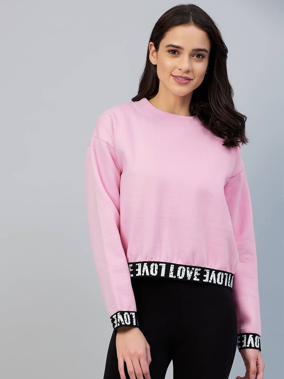    			StyleStone Fleece Pink Non Hooded Sweatshirt