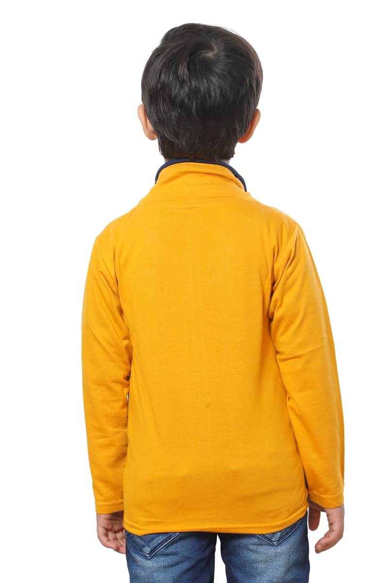     			Fourfolds Pack of 1 Boys Cotton Blend T-Shirt ( Yellow )