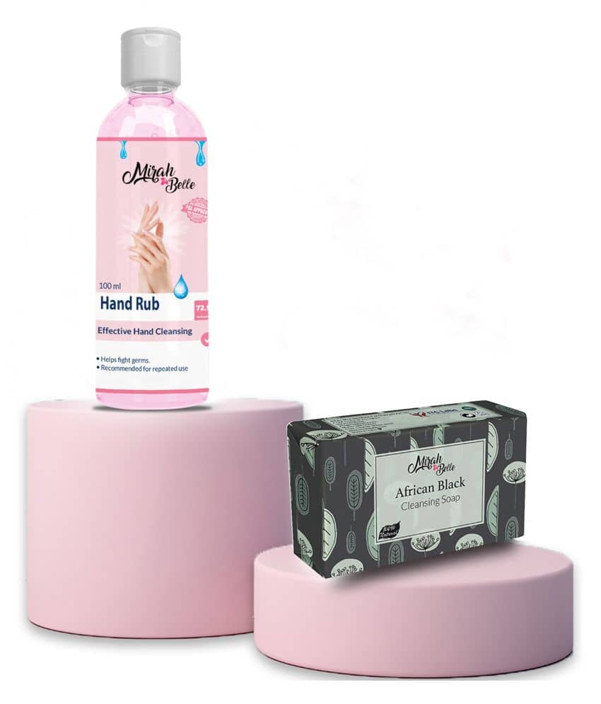 Mirah Belle Hand Rub Sanitizer 100ml & Black African Soap 125 gm Hand Sanitizer 100 mL Pack of 1