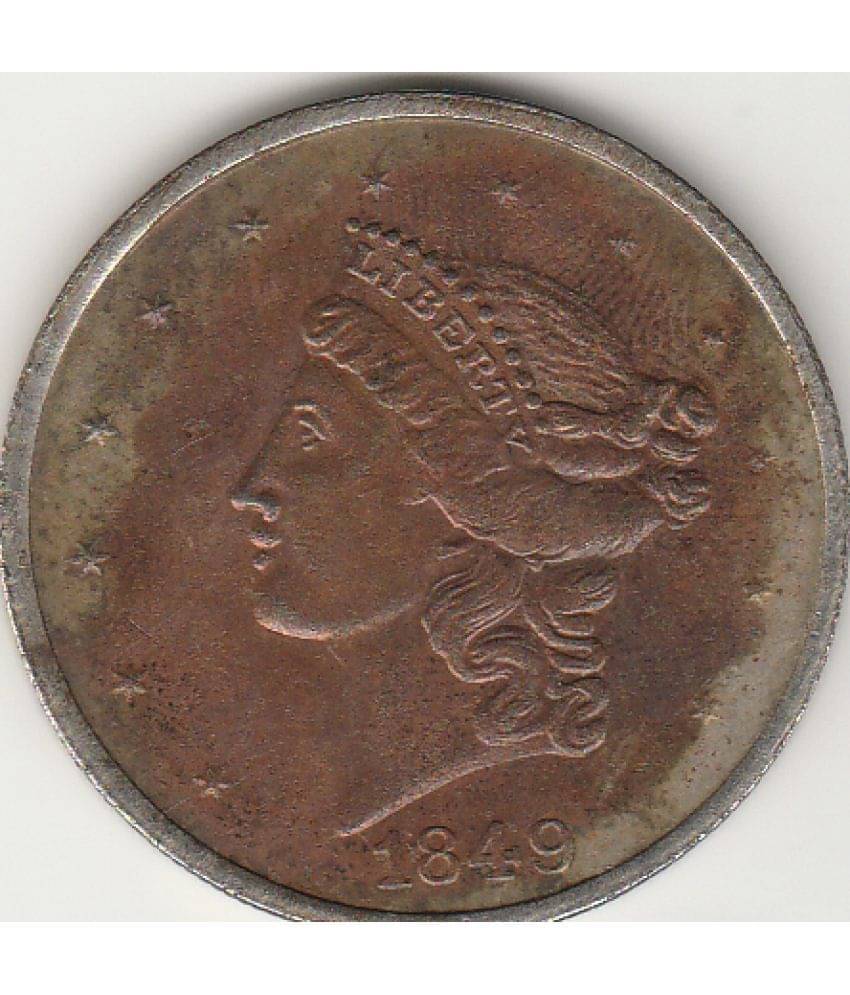     			NUMISMATTECLY  RARE AND COLLECTIBLE -UNITED STATE OF AMERICA,LIBERTY- TWENTY  D,YEAR-1849 , ,FENCY, COPY,REPLICA C01N , BIG SIZE  ,EXTRA FINE CONDITION HIGHLY COLLECTIBLE . CHECK PICTURE CAREFFULLY
