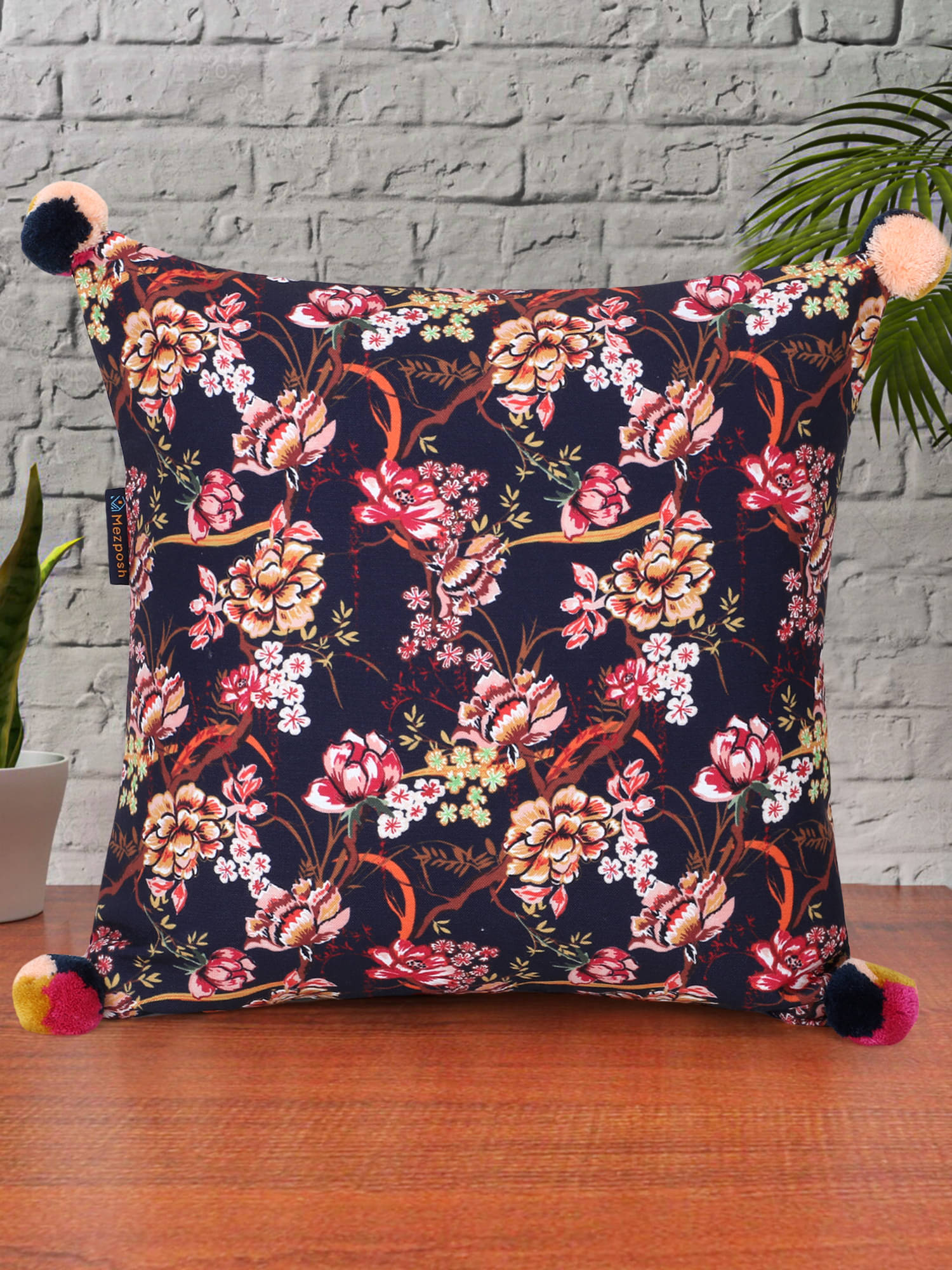     			mezposh Single Poly Cotton Cushion Covers 40X40 cm (16X16)