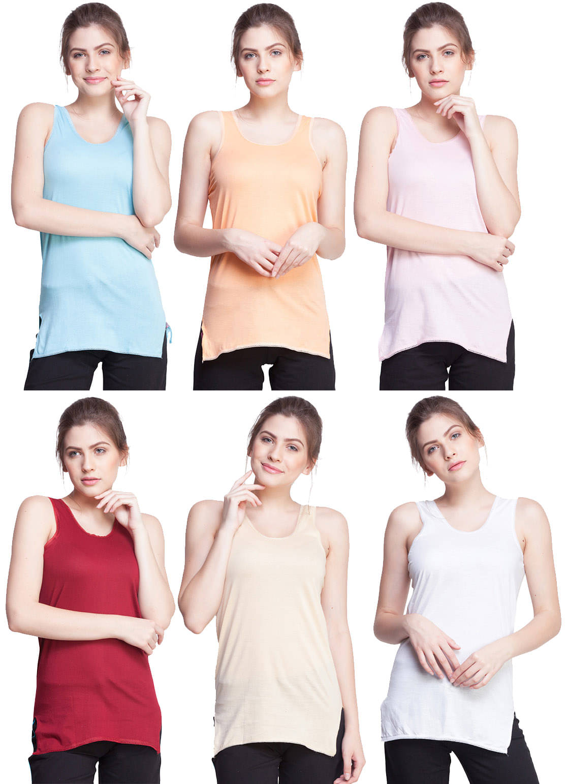 Dollar Missy Cotton Camisoles - Multi Color Pack of 6     			Dollar Missy Cotton Camisoles - Multi Color Pack of 6