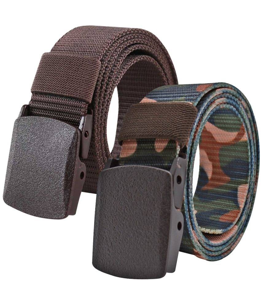     			Loopa Multi Nylon Casual Belt Pack of 2