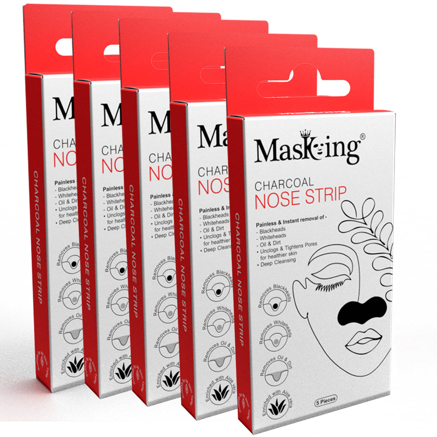     			Masking - Blackheads and Whiteheads Removal Cleanser For All Skin Type ( Pack of 5 )