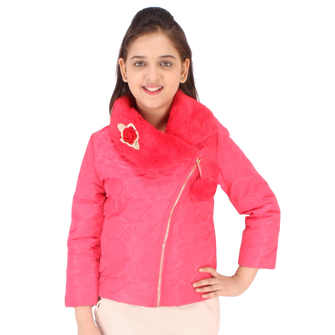     			Cutecumber Girls Polyester Denim Jackets For ( Pack of 1 , Red )