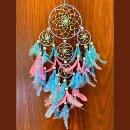     			new lucky Feather Multicolour Dream Catcher - Pack of 1 ( X cms )