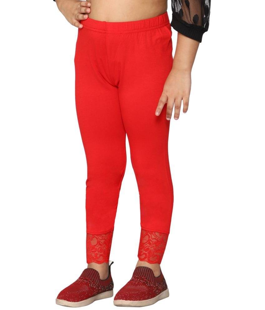    			2K Kids Pack of 2 Girls Viscose Leggings ( Red )