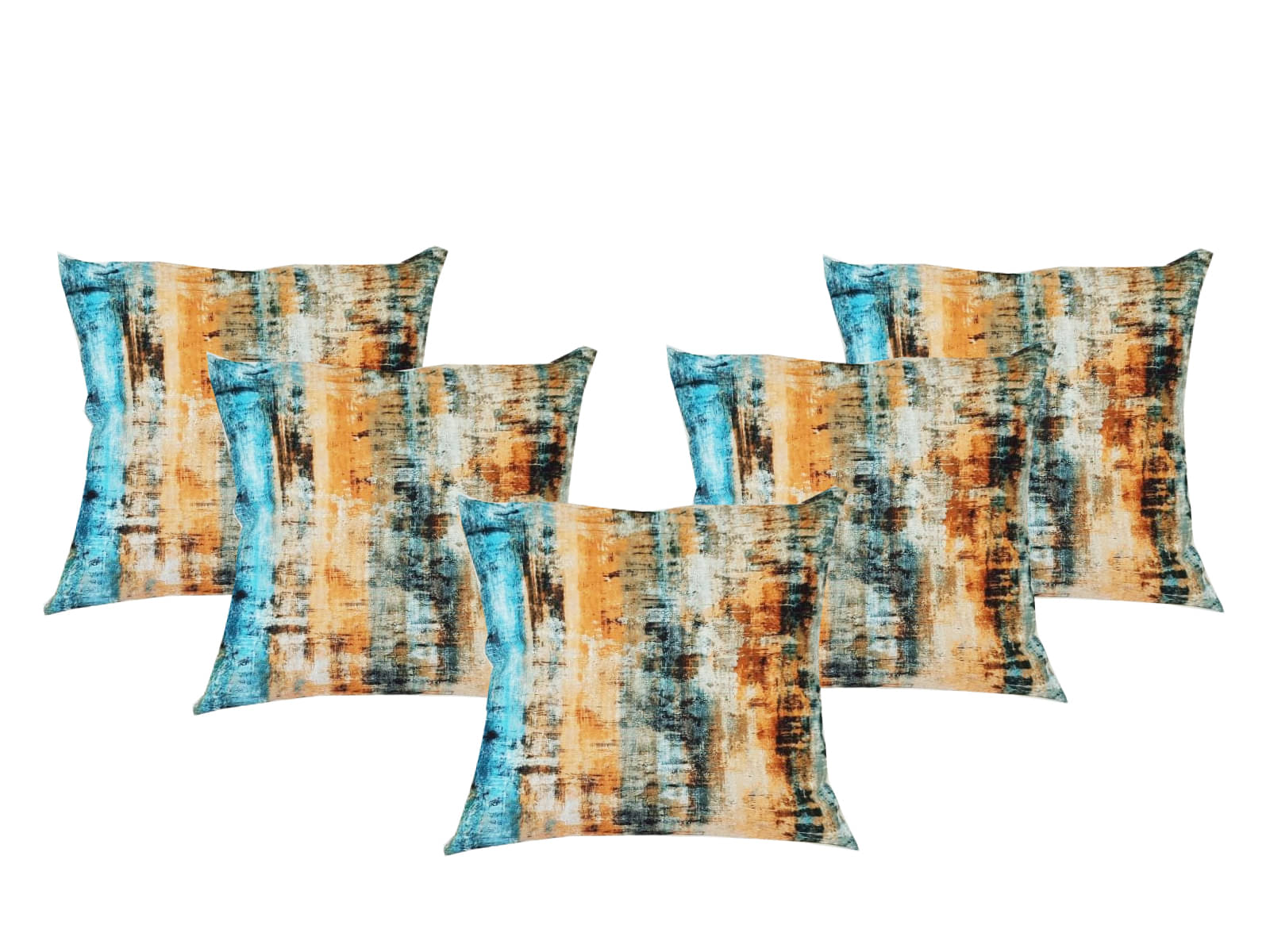 Aazeem Set of 5 Polyester Cushion Covers 40X40 cm (16X16) Aazeem Set of 5 Polyester Cushion Covers 40X40 cm (16X16)