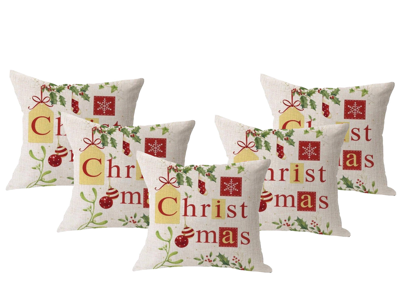     			Aazeem Set of 5 Polyester Cushion Covers 40X40 cm (16X16)