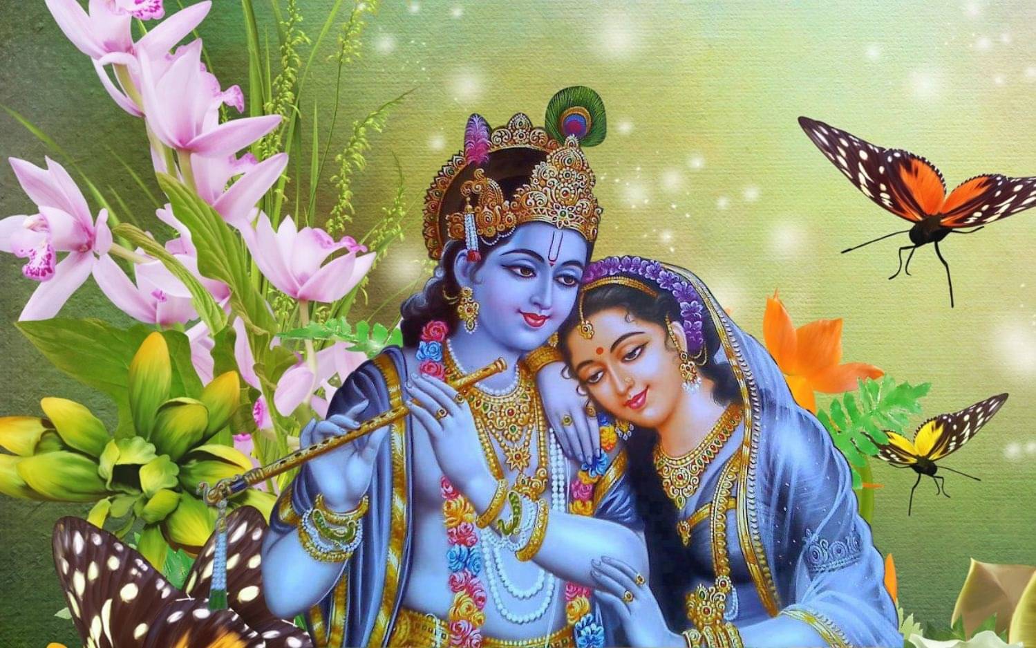 Asmi Collection Radha Krishna Wall Painting Sticker ( 55 x 85 cms ) Asmi Collection Radha Krishna Wall Painting Sticker ( 55 x 85 cms )