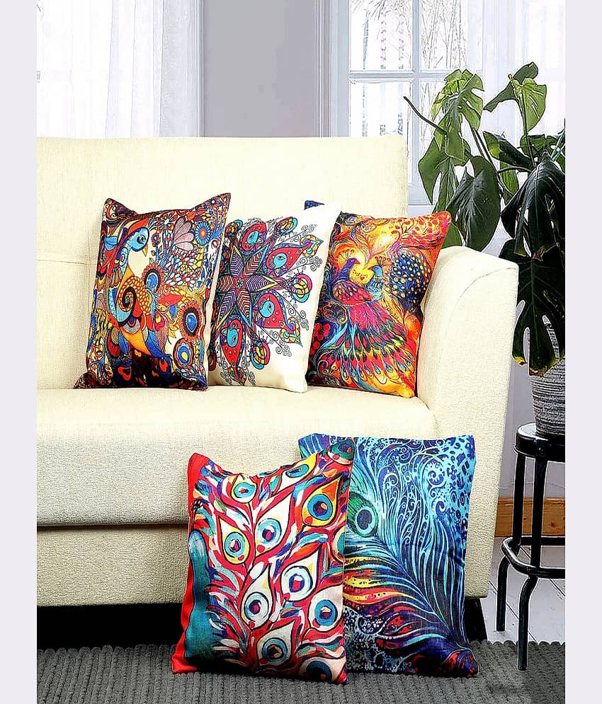 BELLA TRUE Set of 5 Cushion Covers Floral Themed