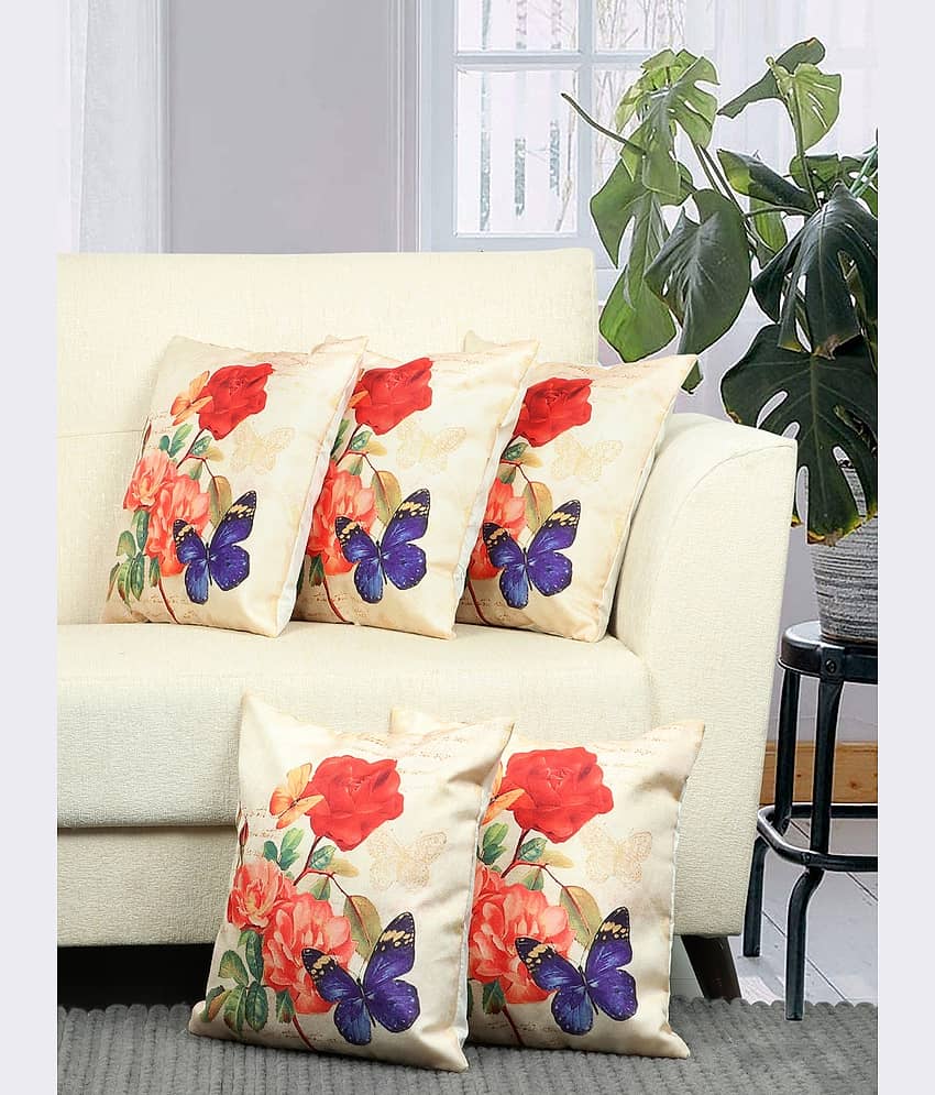 BELLA TRUE Set of 5 Cushion Covers Floral Themed