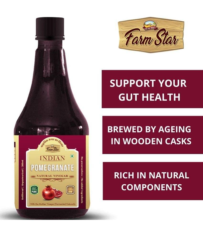 Farm Star Pomegranate Cider Vinegar Fermented & Raw Anar 300 ml