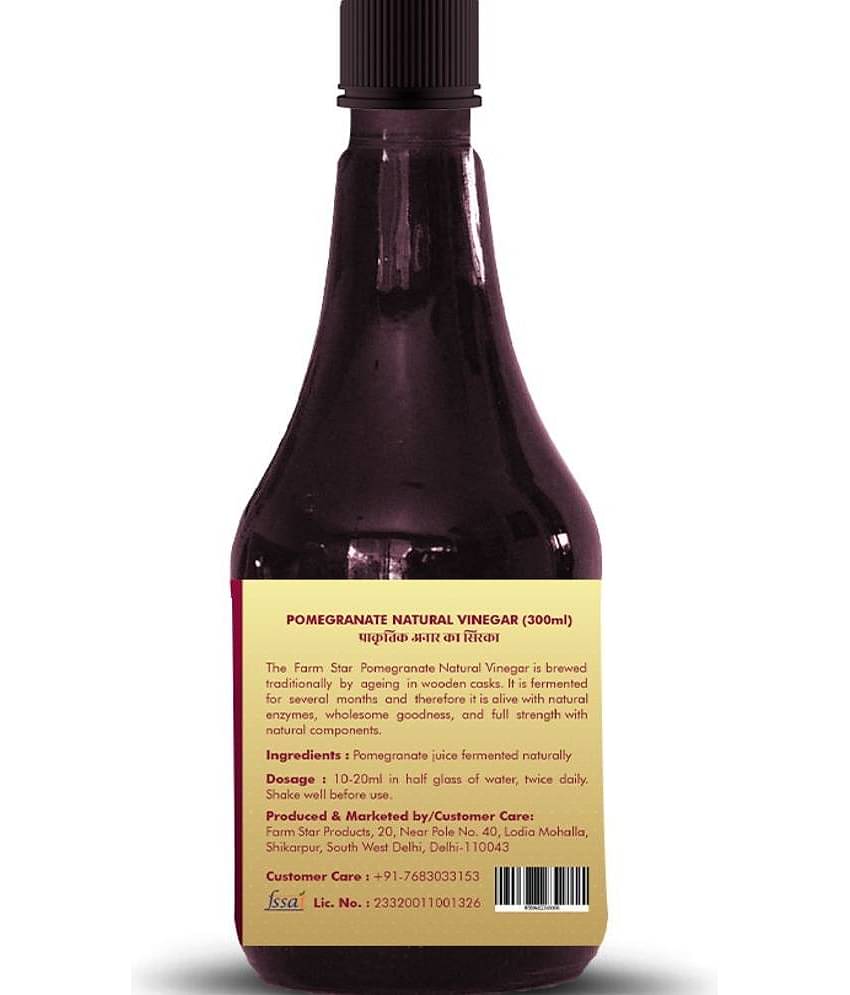 Farm Star Pomegranate Cider Vinegar Fermented & Raw Anar 300 ml