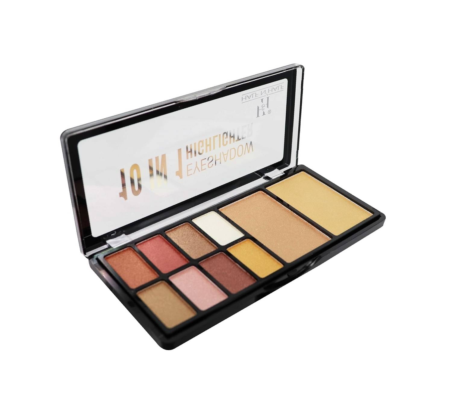     			Half N Half 10 in 1 Eyeshadow & Highlighter Makeup Kit, Pressed Powder, Multicolor Palette-01 (23g)