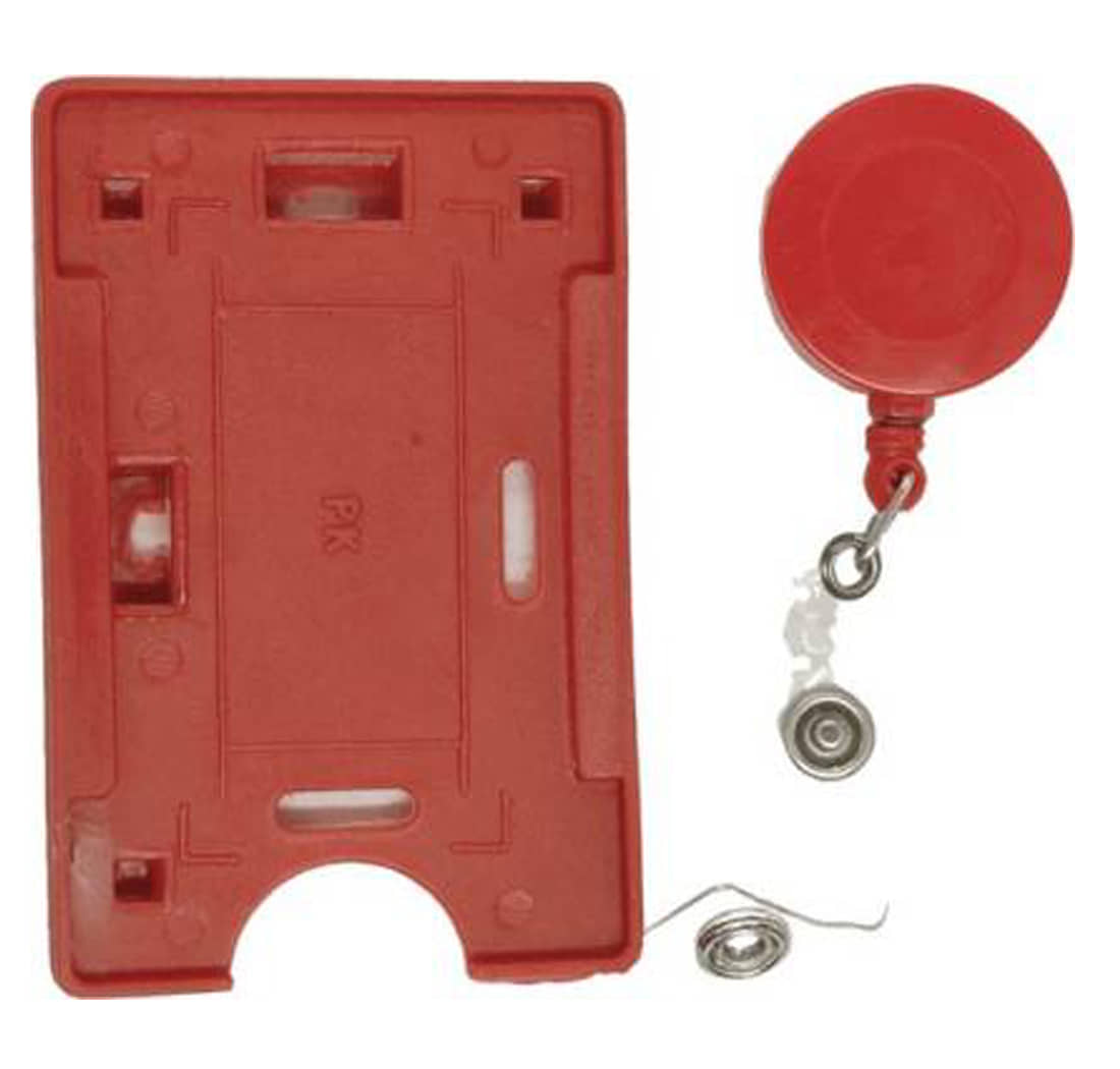 Dey's Plastic ID Badge Holder & Retractable Carabineer Reel Clip