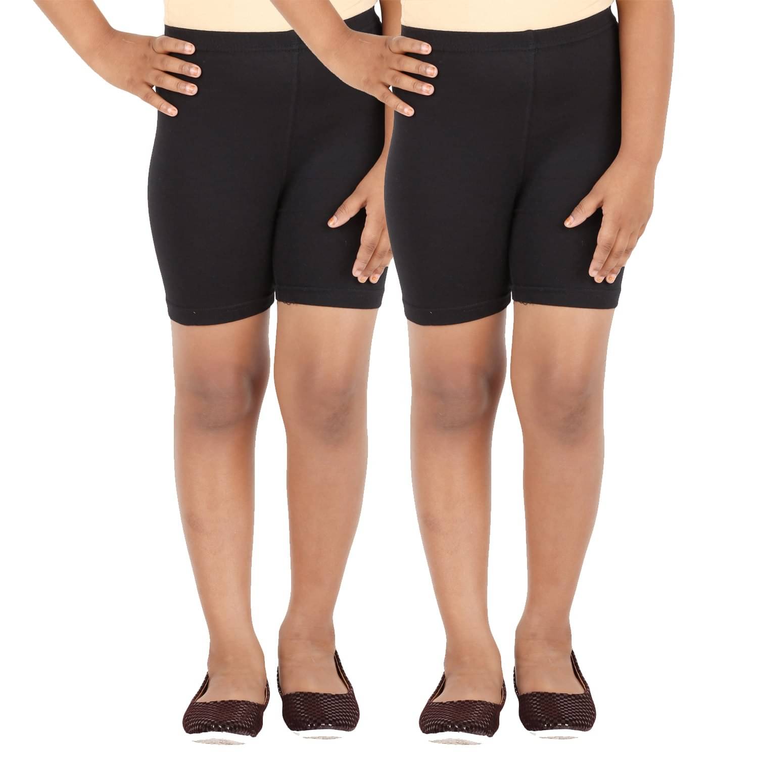     			LULA Girls Cotton Cycling Shorts ( Black )