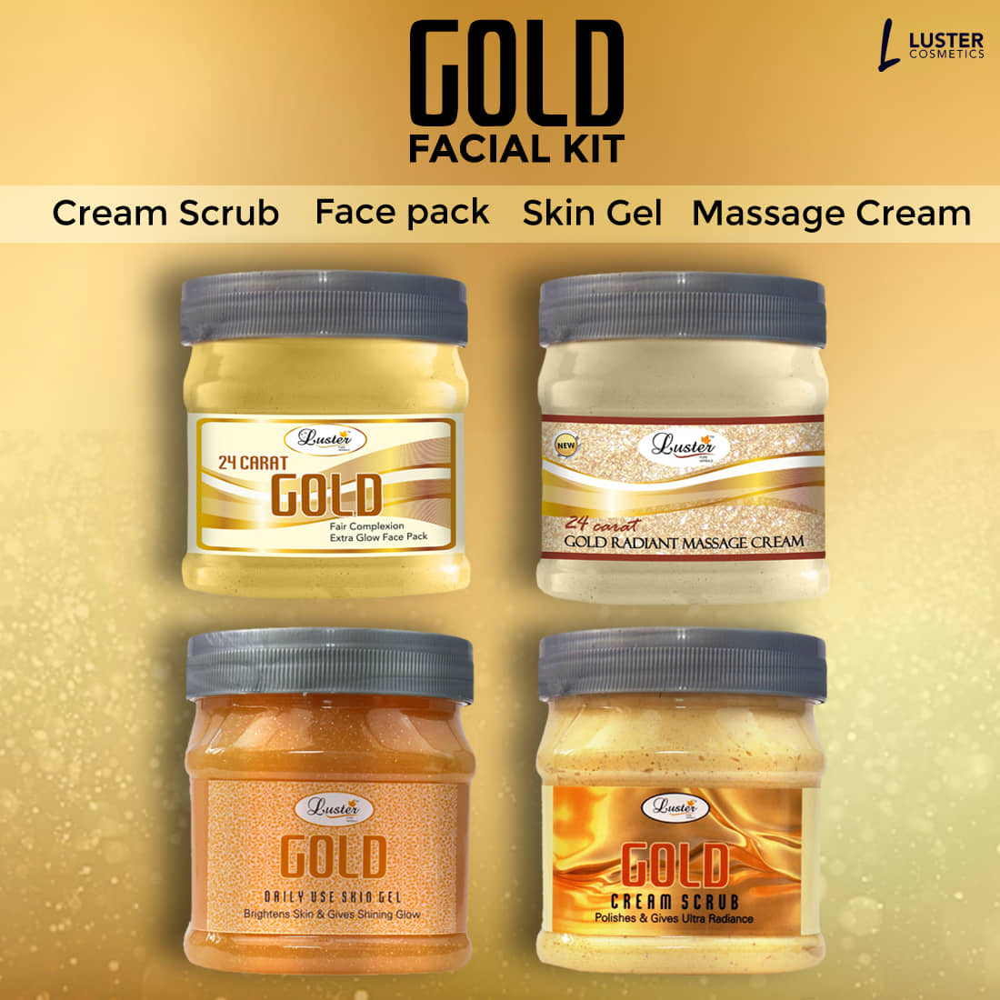 Luster - Natural Glow Facial Kit For Combination Skin ( Pack of 4 )