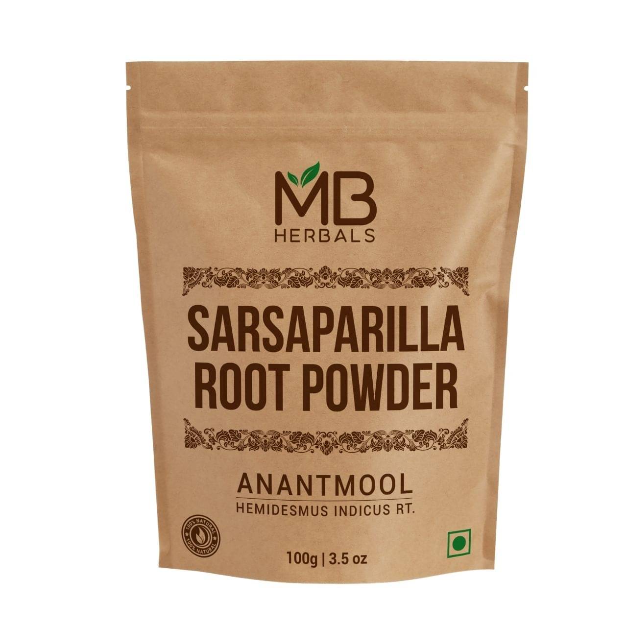 Mb Herbals Anantmool Sarsaparilla Hemidesmus Indicu Powder 100 Gm Mb Herbals Anantmool Sarsaparilla Hemidesmus Indicu Powder 100 Gm