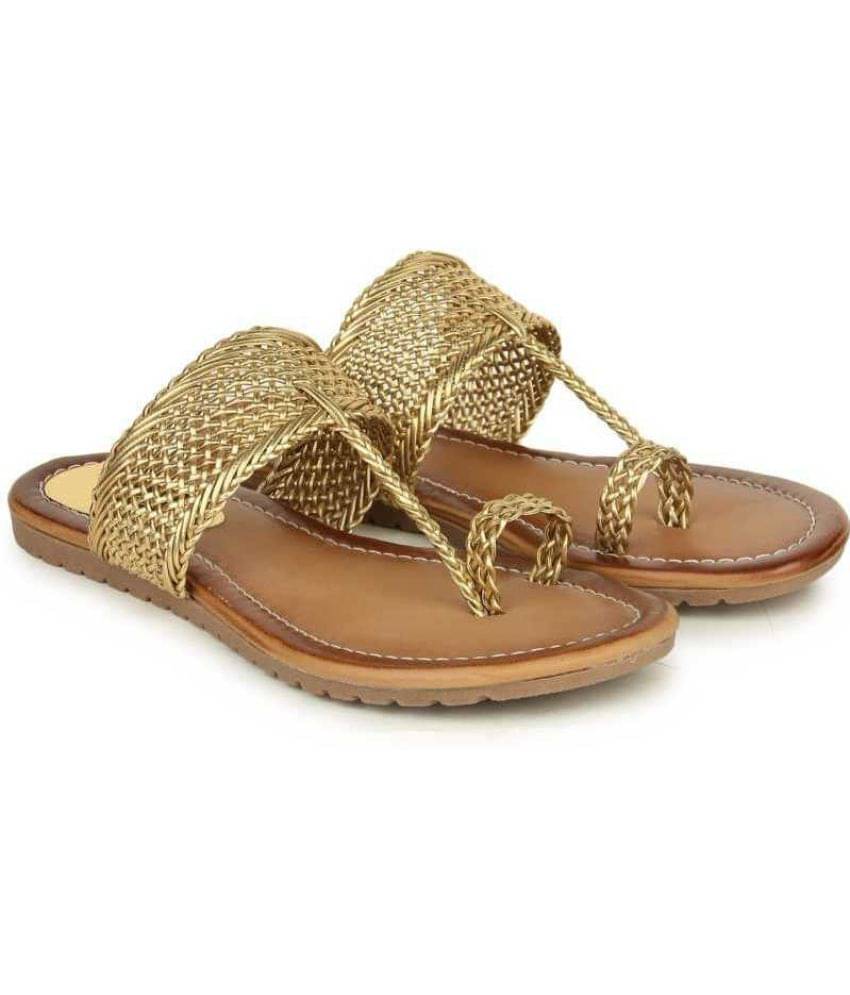     			Shoetopia - Gold Women's Flats