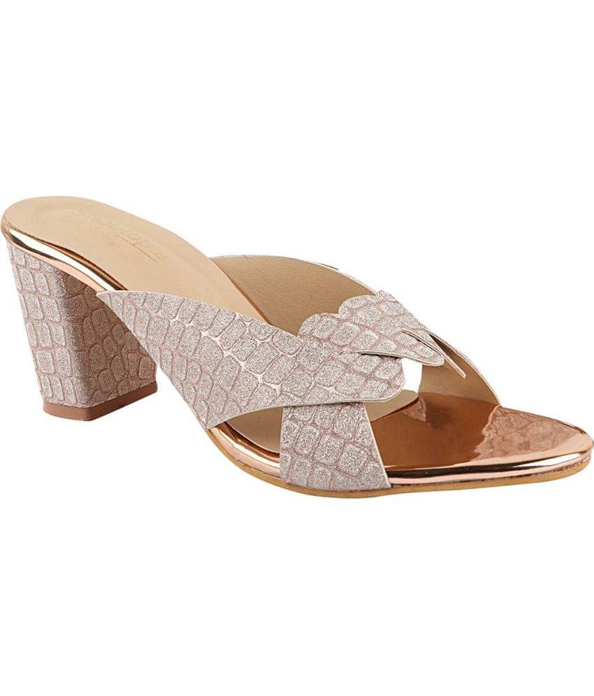     			Shoetopia - Gold Women's Slip On Heels