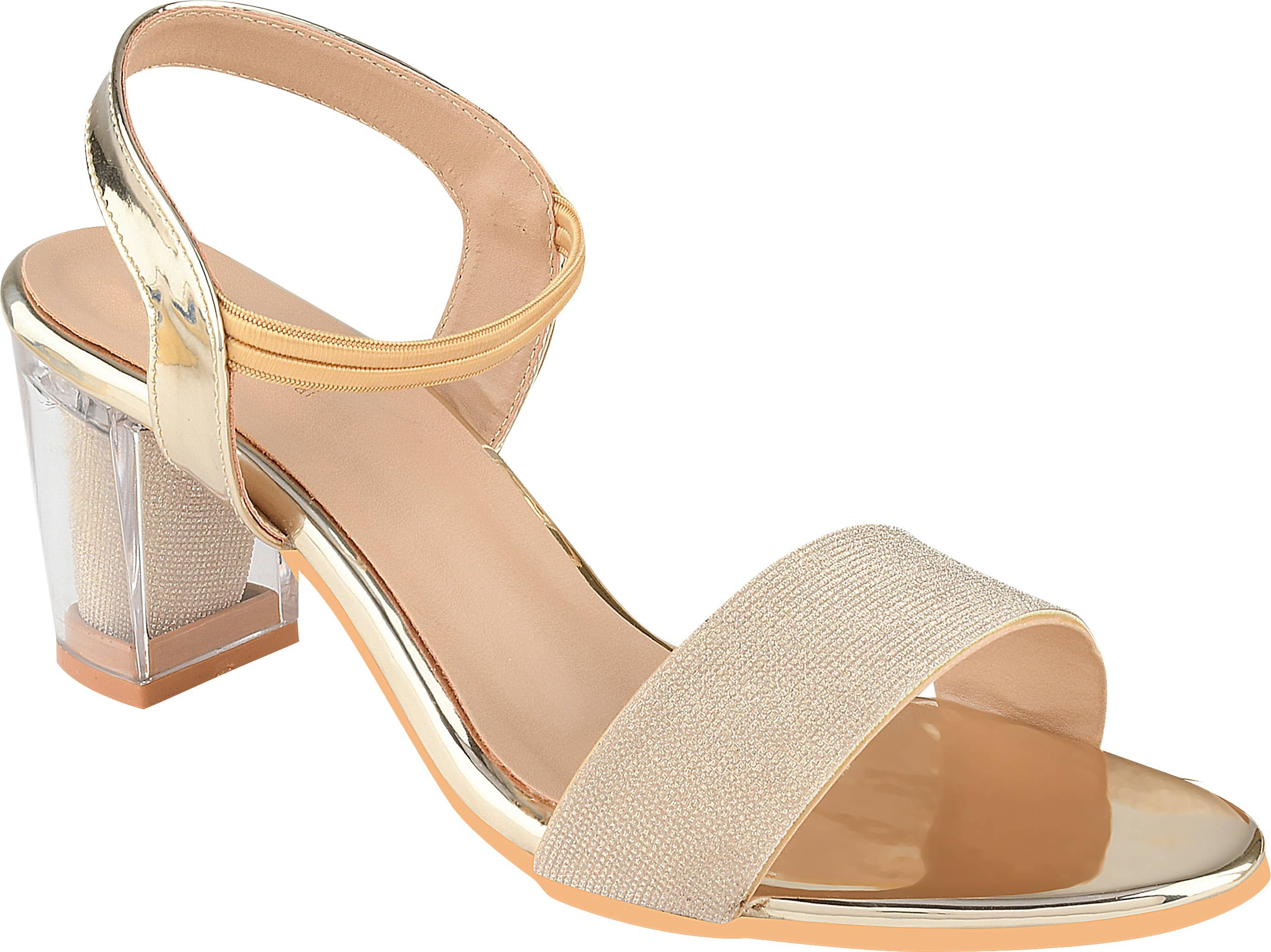 Shoetopia - Gold Women's Sandal Heels - Heels | Buy online on ZillyBuy