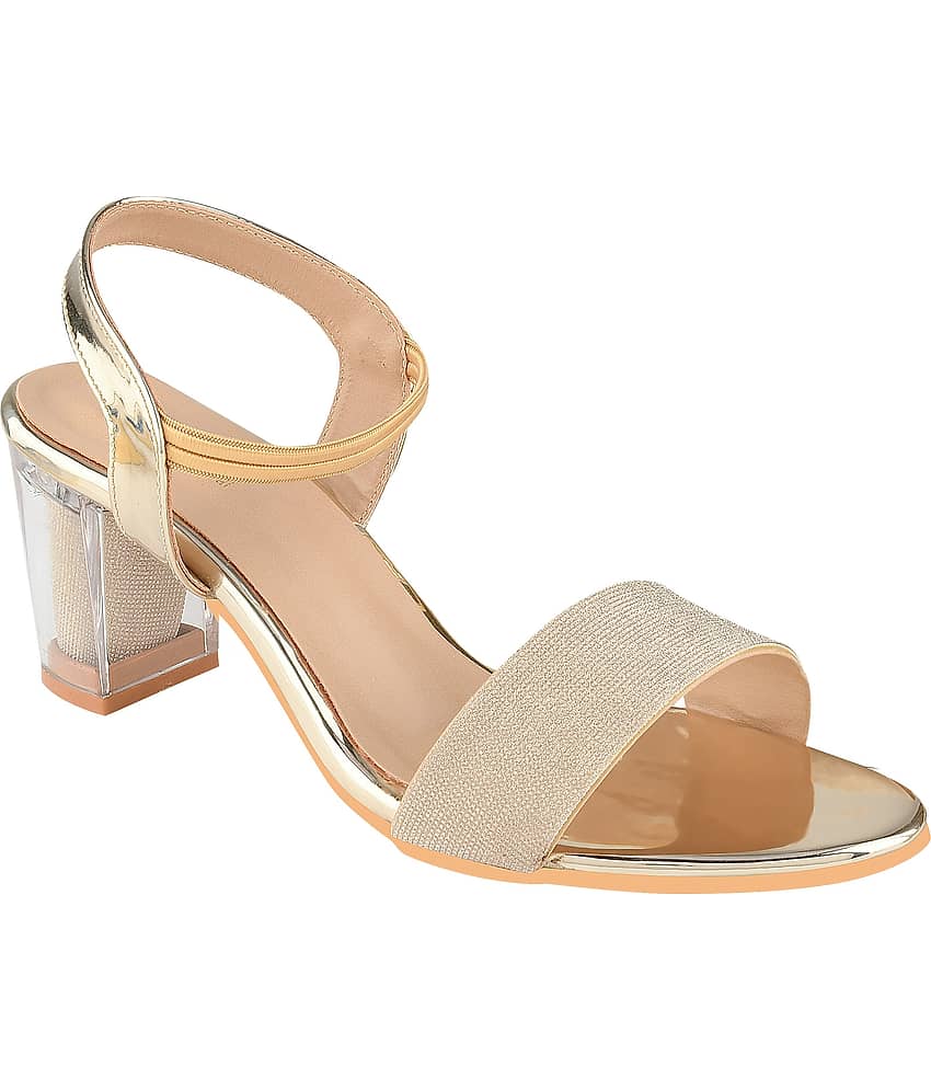 Shoetopia - Gold Women's Sandal Heels - Heels | Buy online on ZillyBuy