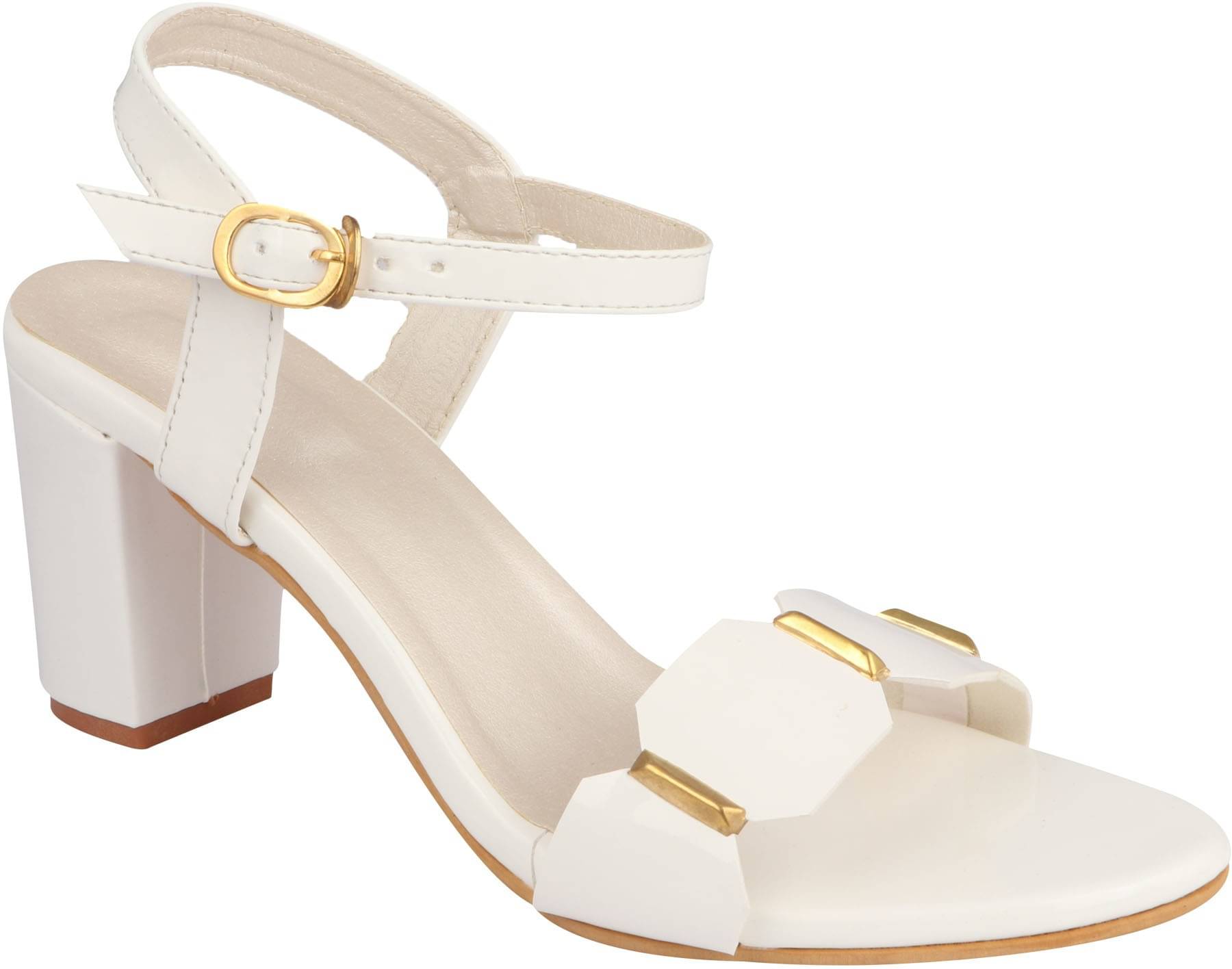     			Shoetopia - White Women's Sandal Heels