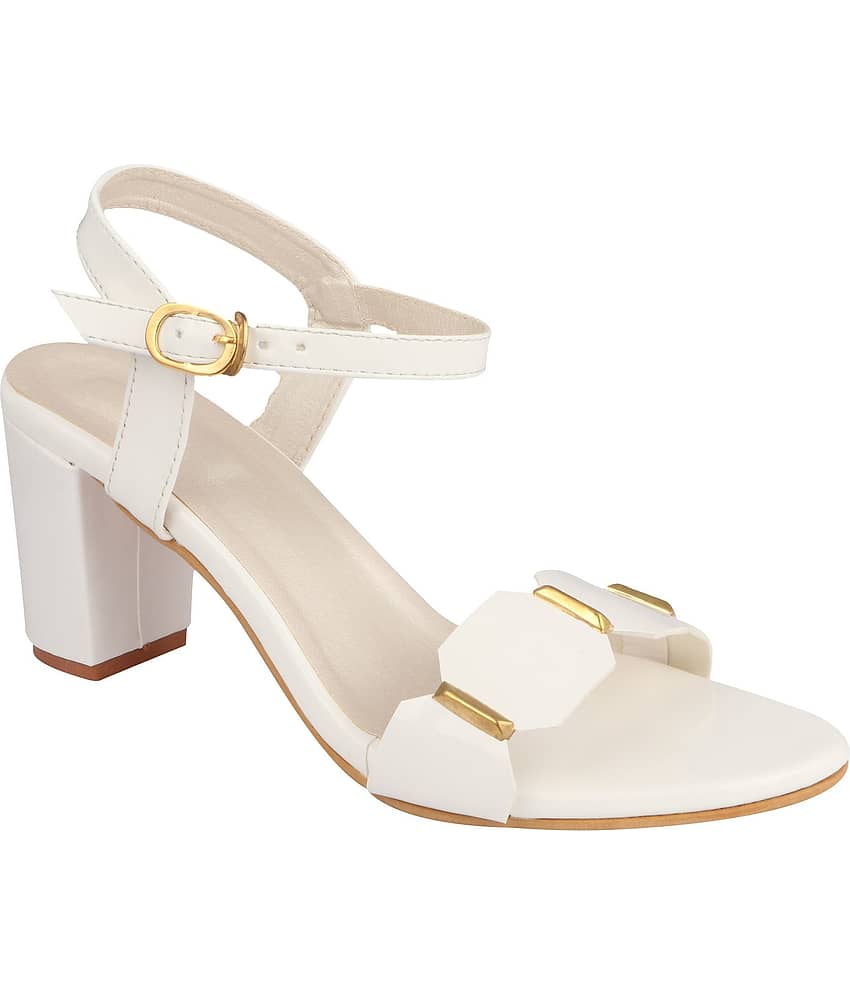 Shoetopia - White Women's Sandal Heels - Heels | Buy online on ZillyBuy