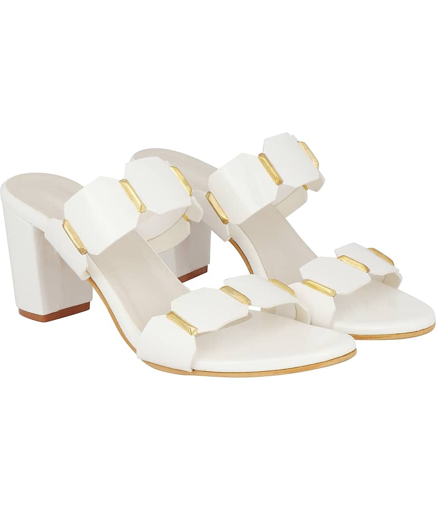 Shoetopia - White Women's Sandal Heels - Heels | Buy online on ZillyBuy