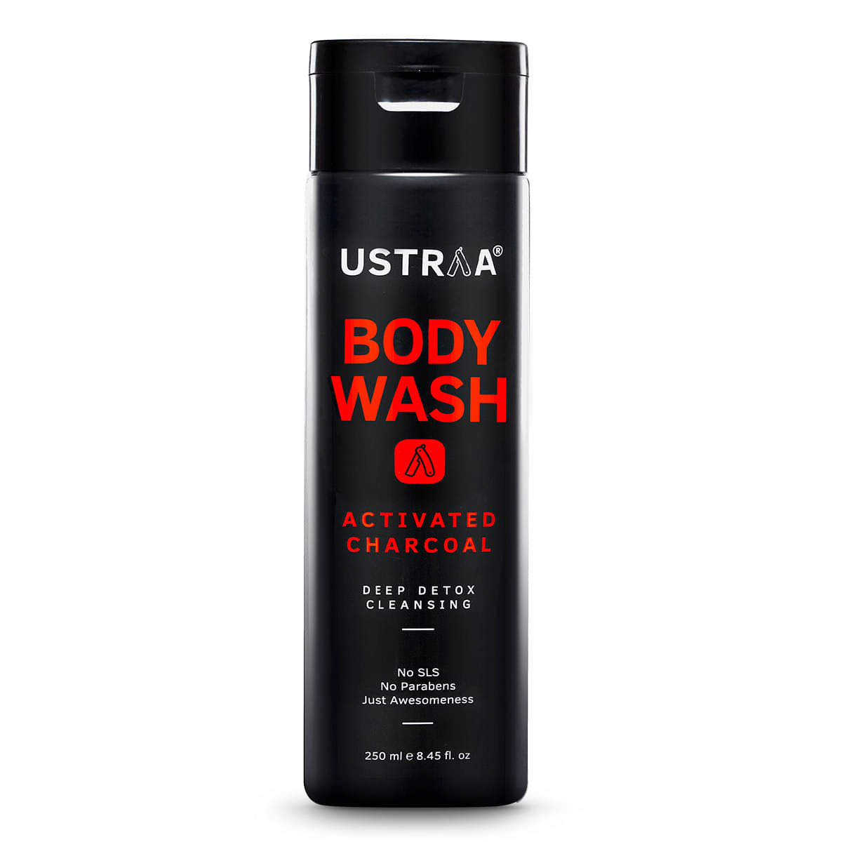     			Ustraa Body Wash- Activated Charcoal 200 ml - Deep Skin Detox with Activated Charcoal, Moisturization of Aloe Vera, Cleansing & Intense Foaming without Sulphates