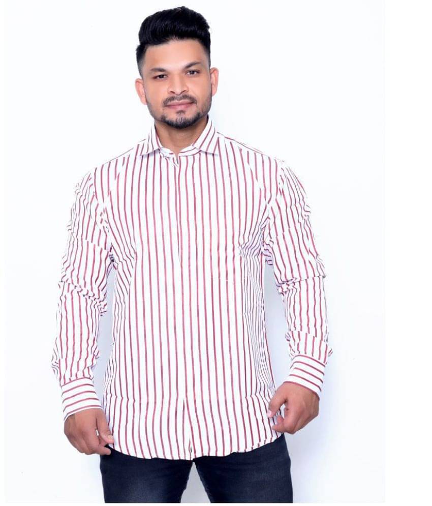     			Aish N Ridh Cotton Regular Fit Striped Men's Casual Shirt - Red ( Pack of 1 )