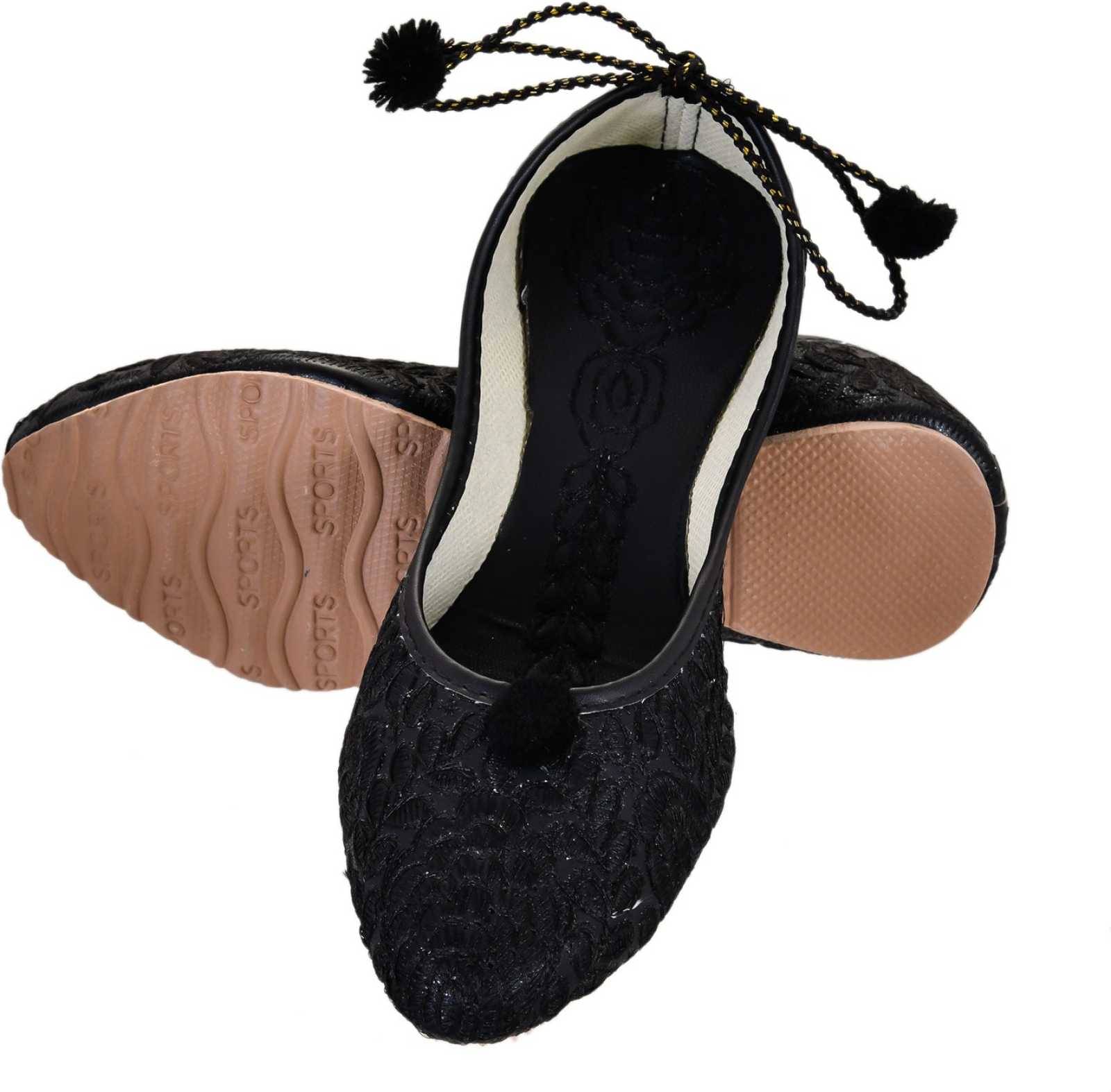     			Anjaneya Creations Black Ethnic Footwear