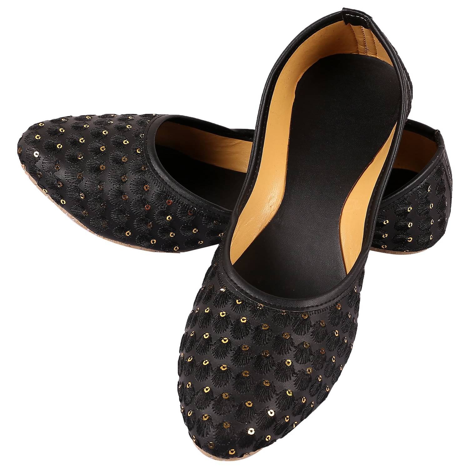     			Anjaneya Creations Black Ethnic Footwear