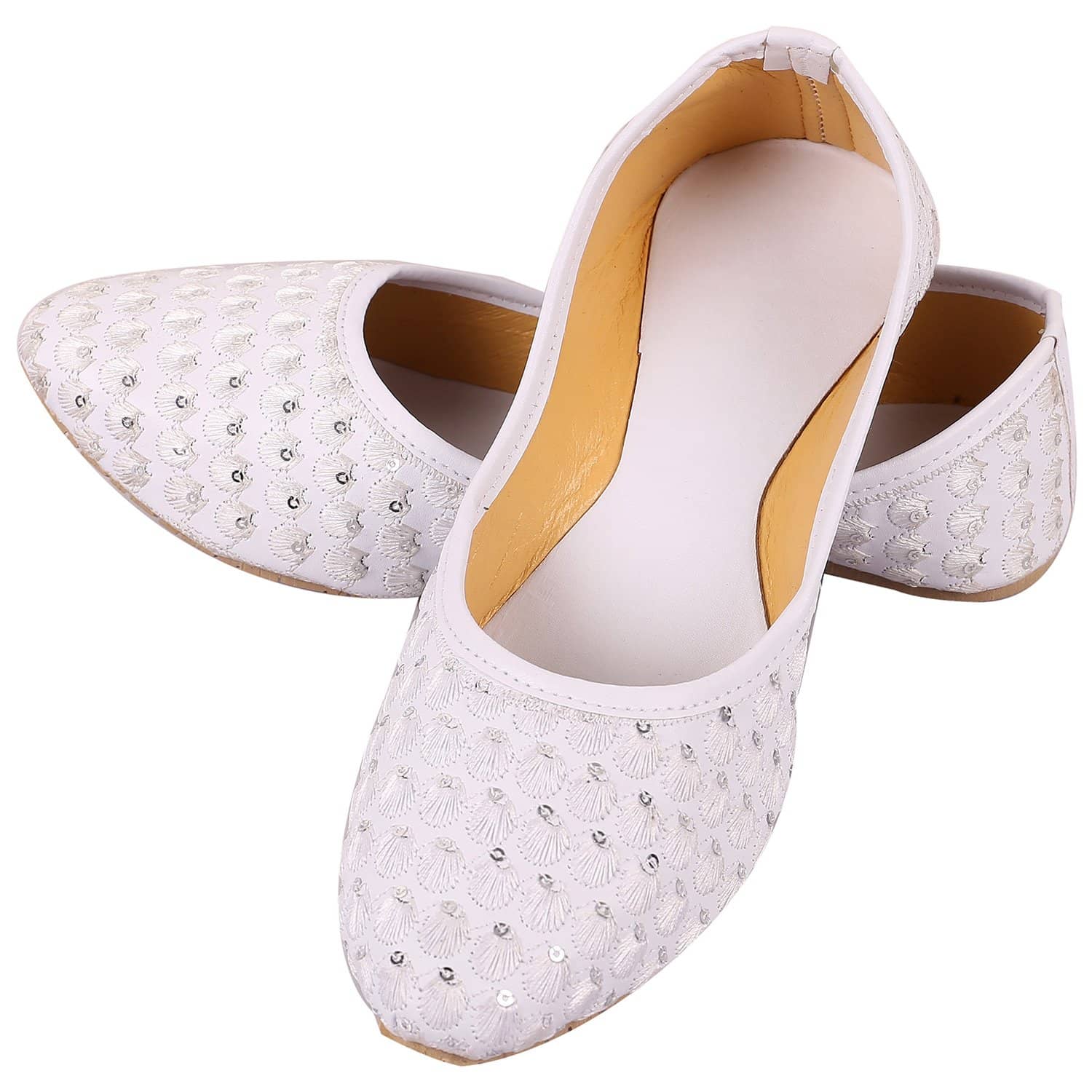 Anjaneya Creations White Ethnic Footwear - Ethnic Shoes | Buy online on ZillyBuy