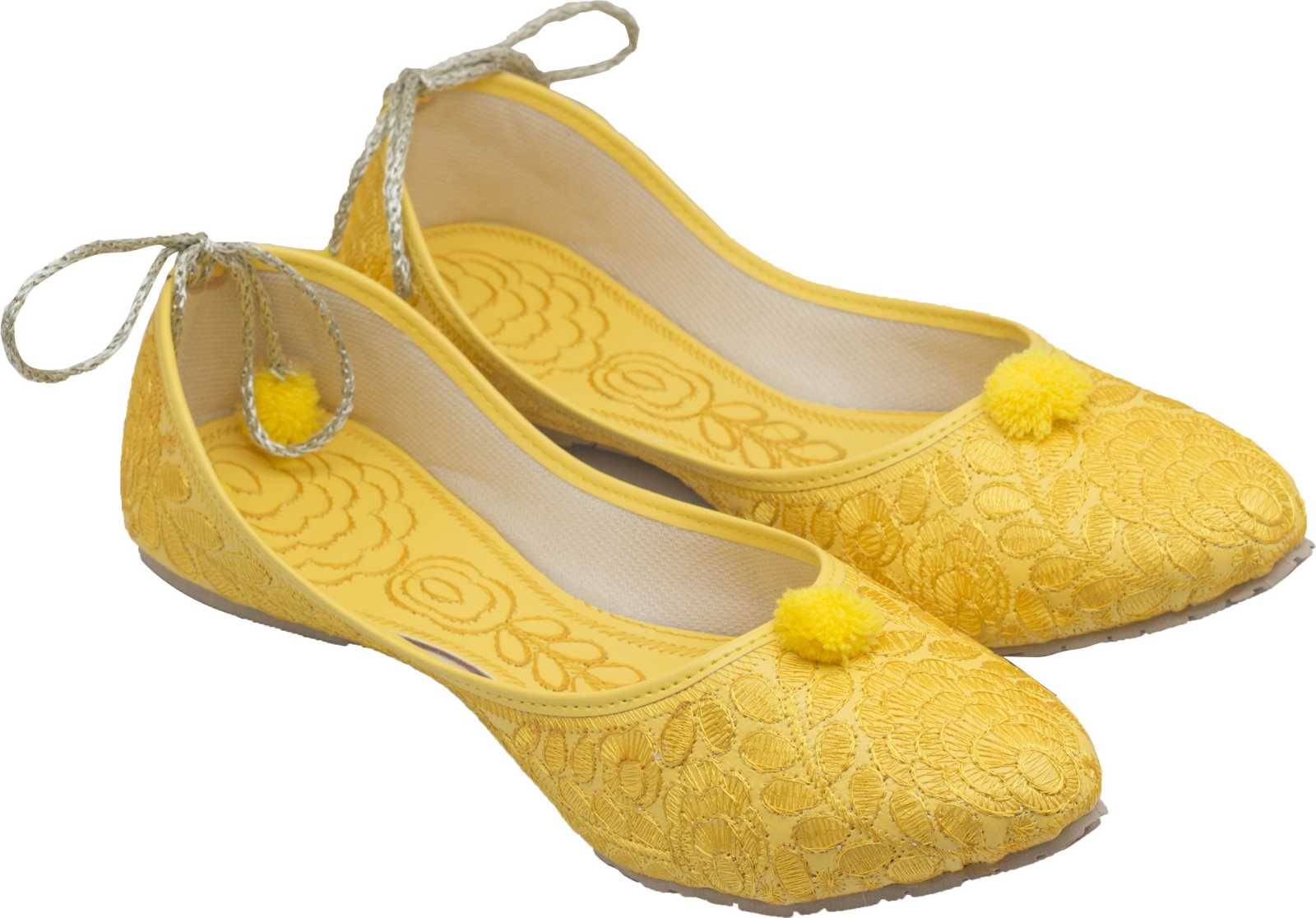     			Anjaneya Creations Yellow Ethnic Footwear