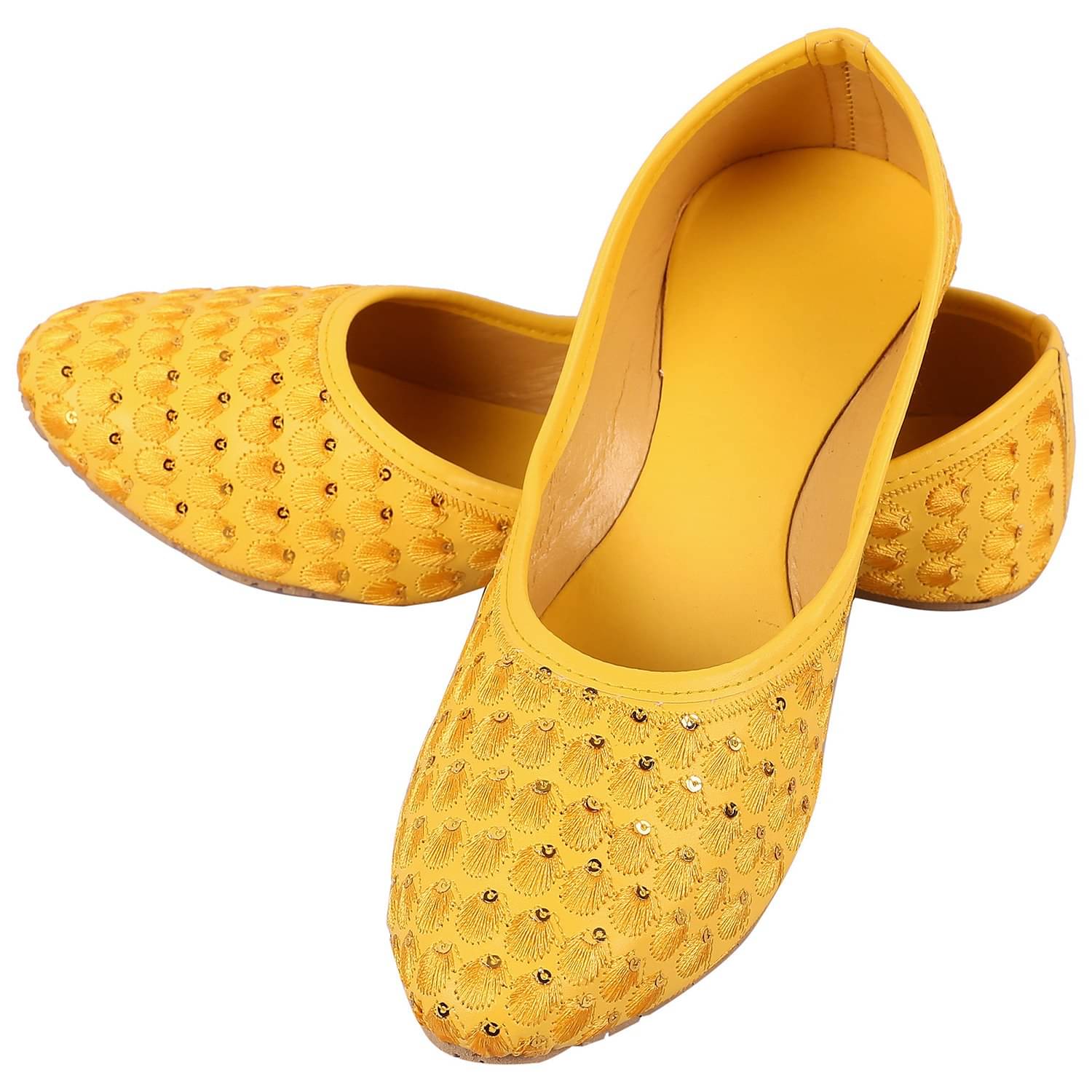     			Anjaneya Creations Yellow Ethnic Footwear