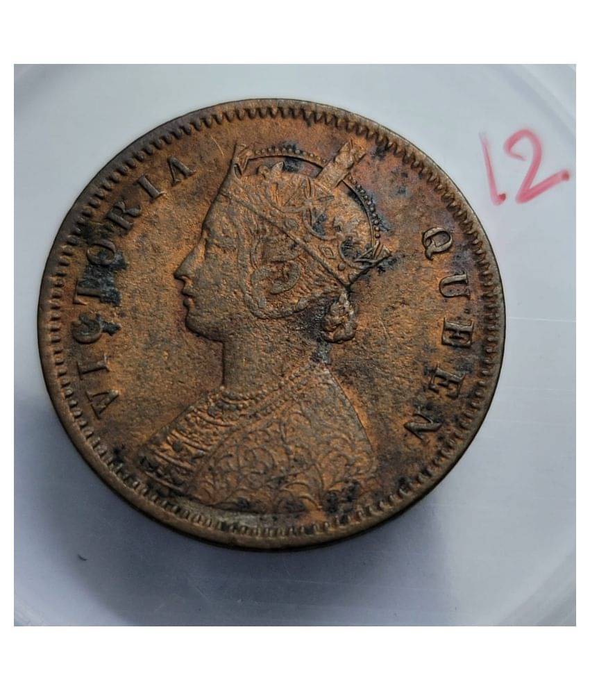     			British India One Quarter Anna 1876 Copper Coin