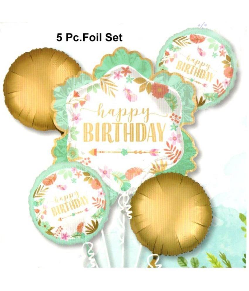 Happy Birthday 5 Pc Theme Party Birthday Decorations Foil Balloons Bouquet Set for Decoration (Pack of 5 Happy Birthday Theme) Happy Birthday 5 Pc Theme Party Birthday Decorations Foil Balloons Bouquet Set for Decoration (Pack of 5 Happy Birthday Theme)