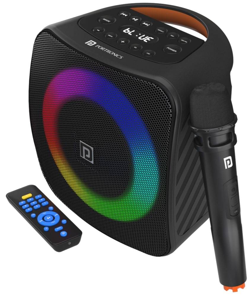 Portronics Dash Speaker:TWS Portable Speaker with Wireless Karaoke Mic. ,Black (POR 1339) Portronics Dash Speaker:TWS Portable Speaker with Wireless Karaoke Mic. ,Black (POR 1339)
