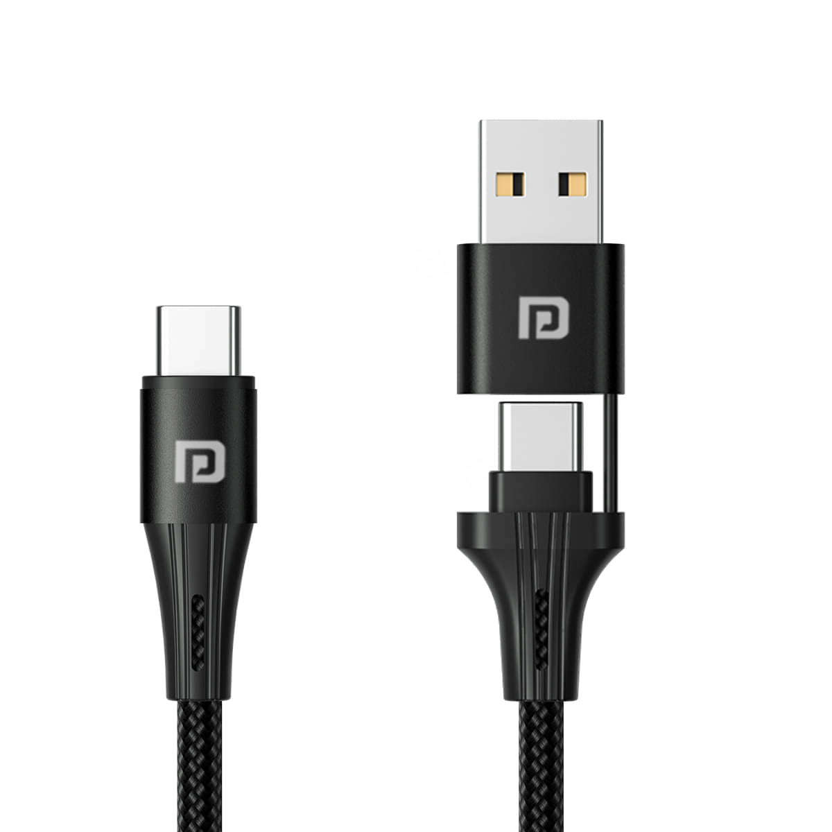     			Portronics Konnect J4:USB A +Type C to Type C Cable ,Black (POR 1343)