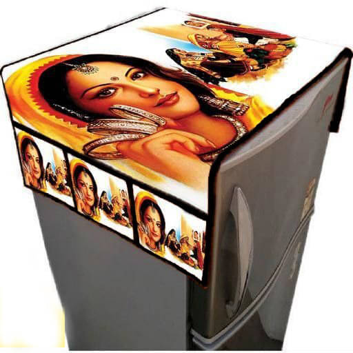 Aazeem Single Jute Multicolor Fridge Top Cover Aazeem Single Jute Multicolor Fridge Top Cover