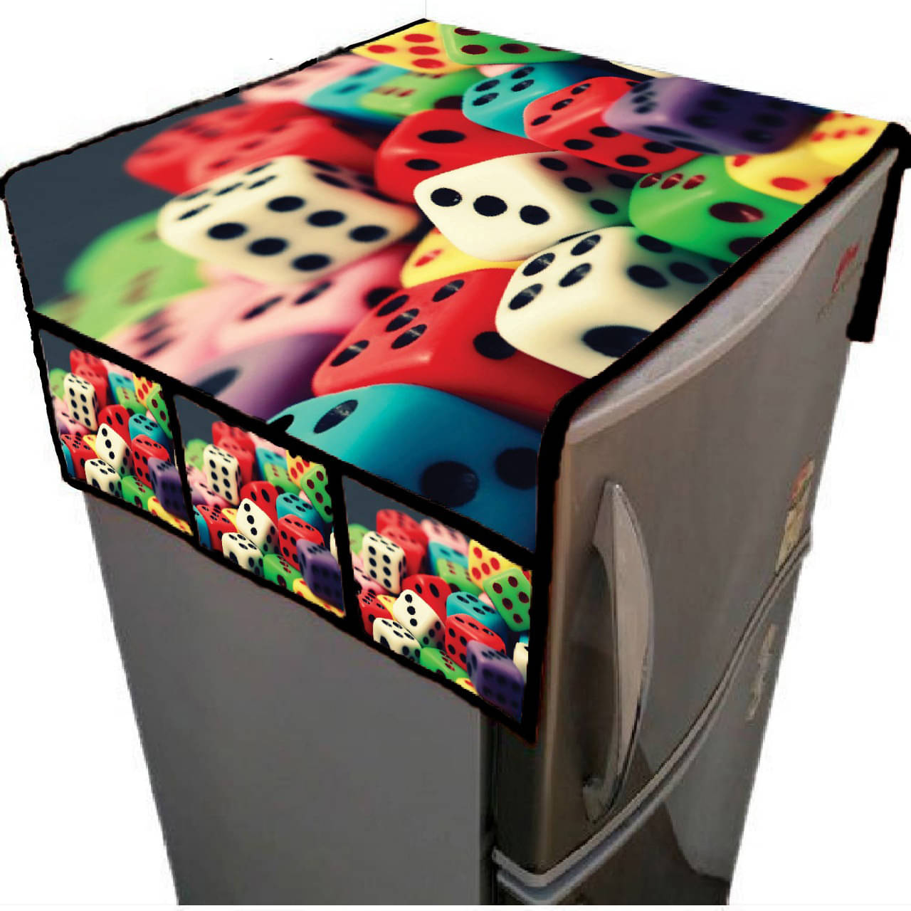     			Aazeem Single Jute Multicolor Fridge Top Cover