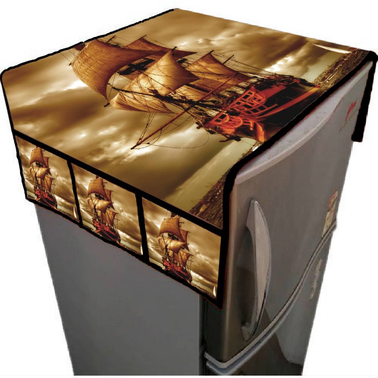 Aazeem Single Jute Multicolor Fridge Top Cover Aazeem Single Jute Multicolor Fridge Top Cover