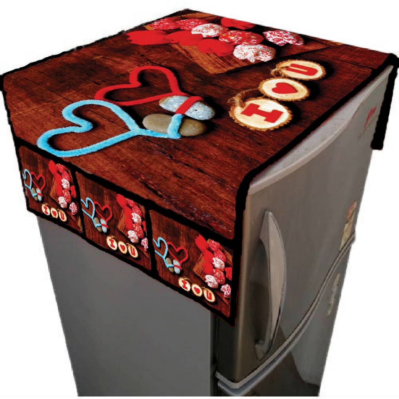     			Aazeem Single Jute Multicolor Fridge Top Cover